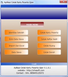 Aplikasi Kartu Peserta Ujian Sekolah Terbaru